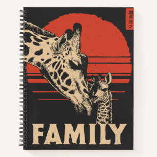 Giraffe und Calf - Tall Grace und Tender Safari Notizblock