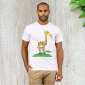 Giraffe und ein Zebra-Mens-T - Shirt