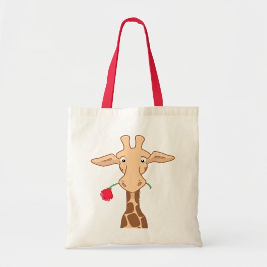 Giraffe und eine Rosen-Tasche Tragetasche (Vorne)