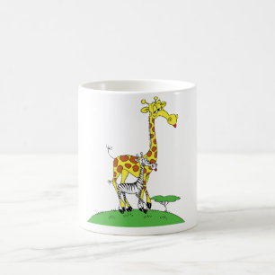 Giraffe und eine Zebra-Tasse Kaffeetasse