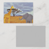 Giraffe und Elefant in der Safari Visitenkarte (Vorne/Hinten)