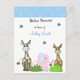 Giraffe und Elephant Baby Shower Einladung