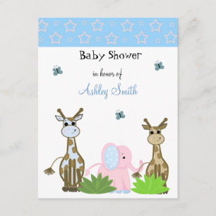 Giraffe und Elephant Baby Shower Einladung