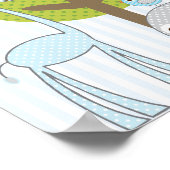 Giraffe und Elephant Blue Boy-Babyhotelposter Poster (Ecke)