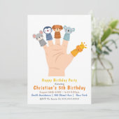 Giraffe und Freunde 5. Geburtstag Einladungen (Stehend Vorderseite)