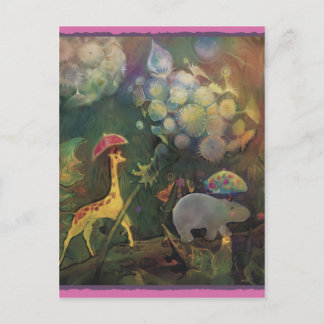 Giraffe und Hippo*** Postkarte