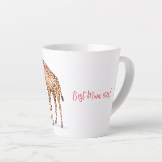 Giraffe und Kalb "Beste Mama aller Zeiten" Latte-T Milchtasse (Rechte Ecke)