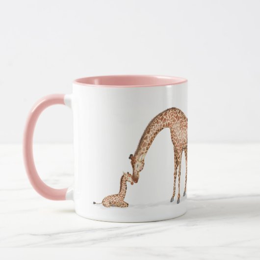 Giraffe und Kalb "Beste Mutter aller Zeiten" Tasse (Links)
