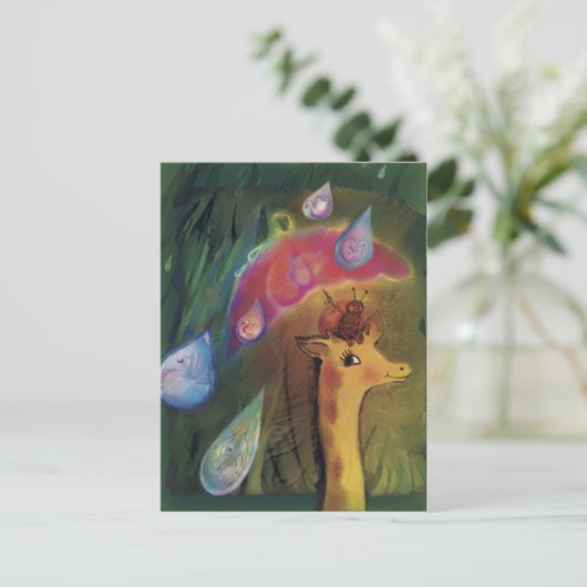Giraffe und Ladybug*** Postkarte (Stehend Vorderseite)