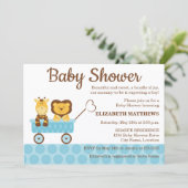 Giraffe und Löwenbaby-Dusche Einladung (Stehend Vorderseite)