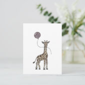 Giraffe und Luftballons Postkarte (Stehend Vorderseite)