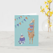 Giraffe und Maus Geburtstagsgeschenke Karte (Gelbe Blume)
