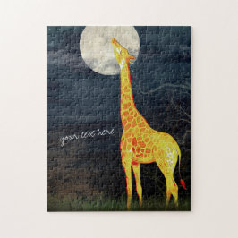 Giraffe und Mond | Benutzerdefinierte Foto Puzzle- Puzzle