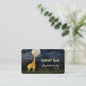 Giraffe und Mond | Benutzerdefinierte Visitenkarte (Stehend Vorderseite)