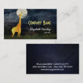 Giraffe und Mond | Benutzerdefinierte Visitenkarte (Vorne/Hinten)
