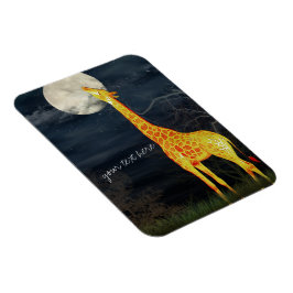 Giraffe und Mond | Benutzerdefiniertes Foto Magnet