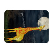 Giraffe und Mond | Benutzerdefiniertes Foto Magnet (Horizontal)