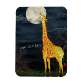 Giraffe und Mond | Benutzerdefiniertes Foto Magnet (Vertikal)