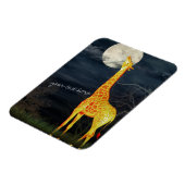 Giraffe und Mond | Benutzerdefiniertes Foto Magnet (Linke Seite)