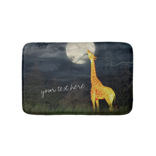 Giraffe und Mond | Custom Bath Mat Badematte (Vorderseite)