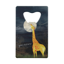 Giraffe und Mond | Custom Bottle Opener Kreditkartenflaschenöffner