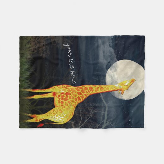 Giraffe und Mond | Custom Fleece Blanket (Vorderseite (Horizontal))