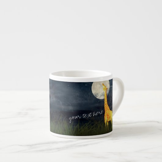 Giraffe und Mond | Custom Jumbo Tasse / Espresso T (Vorderseite Rechts)