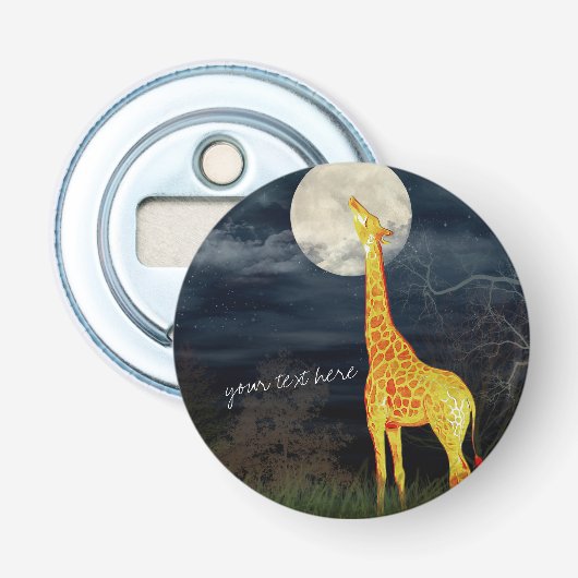 Giraffe und Mond | Custom Magnet Flaschenöffner (Vorderseite)