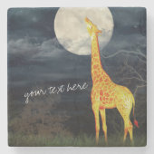 Giraffe und Mond | Custom Stone Drink Untersetzer (Vorderseite)