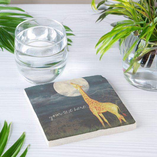 Giraffe und Mond | Custom Stone Drink Untersetzer