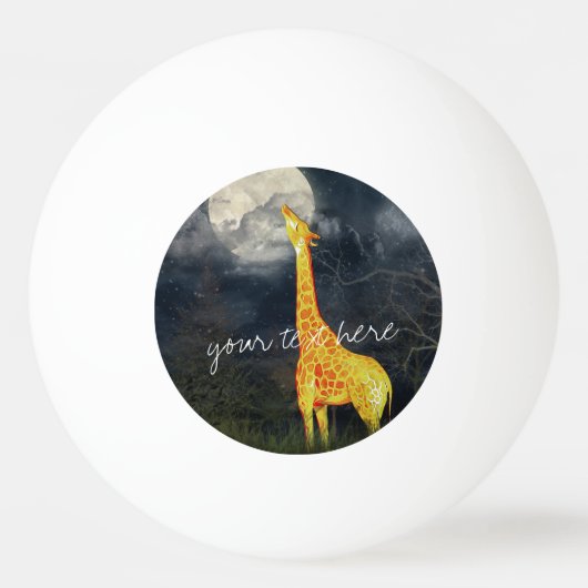 Giraffe und Mond |Custom Three Star Pong Pong Ball Tischtennisball (Rückseite)