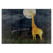 Giraffe und Mond | Decorative Glasschneidplatte Schneidebrett (Vorderseite)