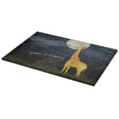 Giraffe und Mond | Decorative Glasschneidplatte Schneidebrett (Ecke)