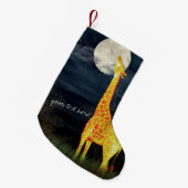 Giraffe und Mond | Gewohnter Weihnachtsmarkt-Strum Kleiner Weihnachtsstrumpf (Vorderansicht (hängend))