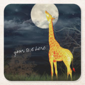 Giraffe und Mond | Konsumentenküste Rechteckiger Pappuntersetzer (Vorderseite)