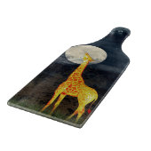 Giraffe und Mond | Maßgeschneidertes Glasschneidbr Schneidebrett (Ecke)