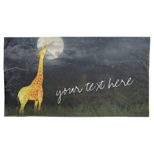 Giraffe und Mond | Pair Custom Pair of Pillowcases Kissenbezug (Vorderseite-Links)