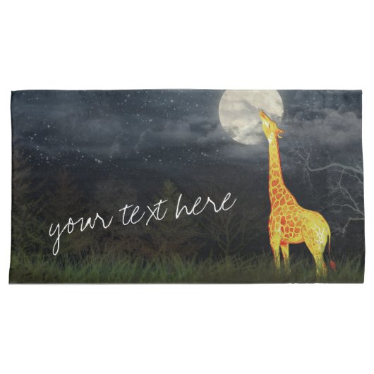 Giraffe und Mond | Pair Custom Pair of Pillowcases Kissenbezug (Vorderseite-Rechts)