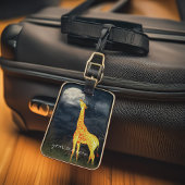 Giraffe und Moon Custom Luggage Tag Lederband Gepäckanhänger