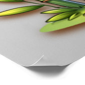 Giraffe und Panda Mit Monogramm Name | Poster (Ecke)