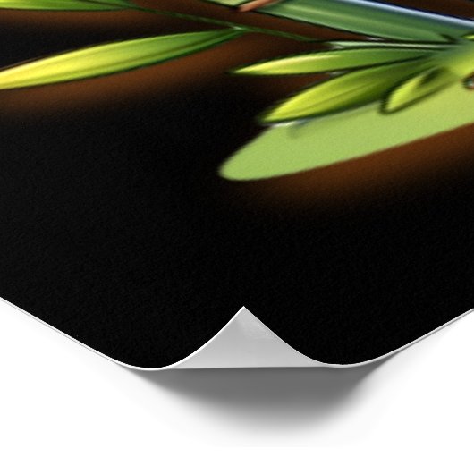 Giraffe und Panda Mit Monogramm Name | Poster (Ecke)