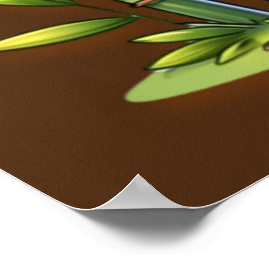 Giraffe und Panda Mit Monogramm Name | Poster (Ecke)