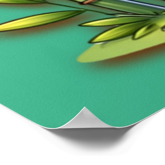 Giraffe und Panda Mit Monogramm Name | Poster (Ecke)