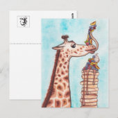 Giraffe und Pfannkuchen Postkarte (Vorne/Hinten)