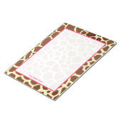 Giraffe und rosa Personalisiertes Notepad Notizblock (angewinkelt)