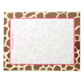 Giraffe und rosa Personalisiertes Notepad Notizblock (Vorderseite)
