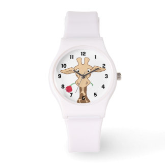 Giraffe und Rose Watch Armbanduhr