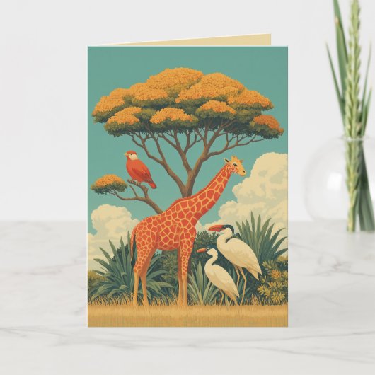 Giraffe und Safari Einladung (Vorderseite)