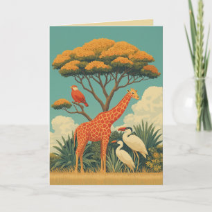 Giraffe und Safari Einladung