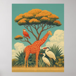 Giraffe und Safari Poster